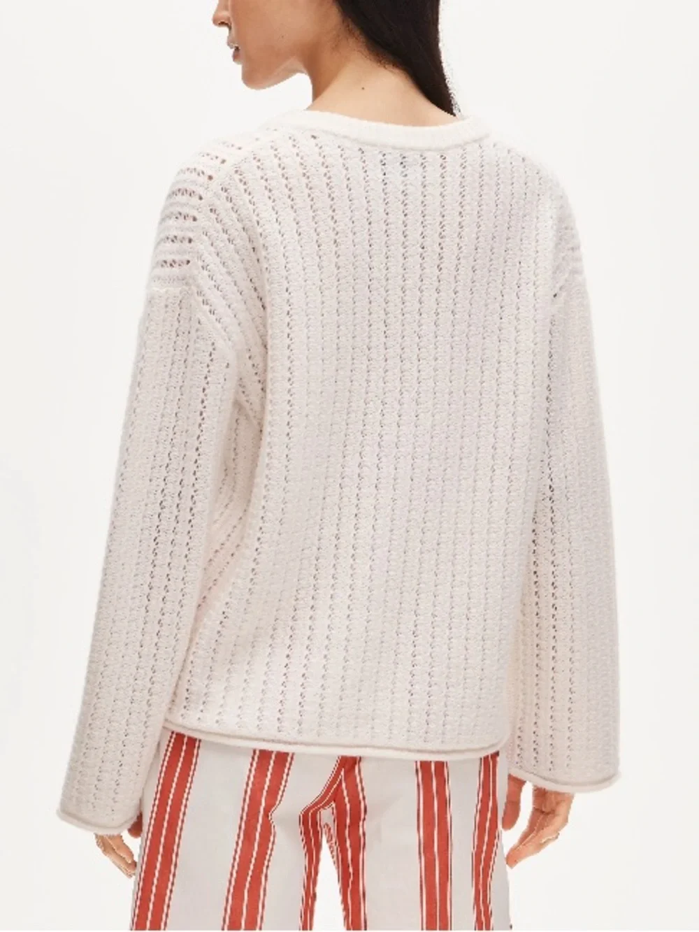 J.Crew Collection Cashmere lace-up pointelle tunic CT957